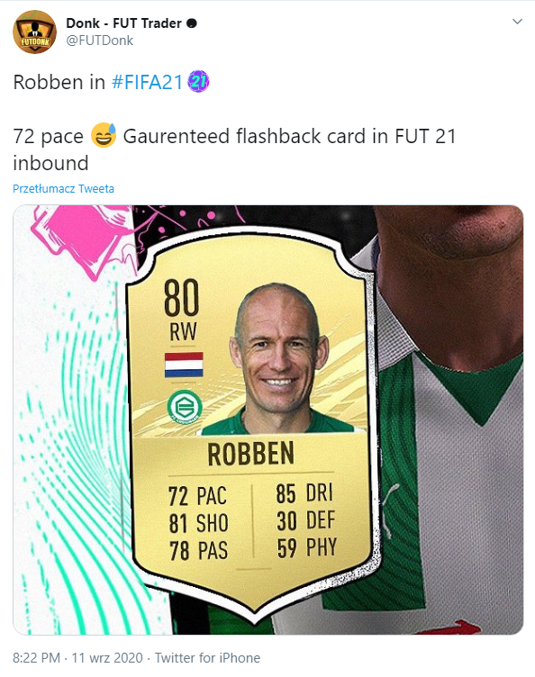 KARTA Arjena Robbena w grze FIFA 21! ALEŻ TEMPO O.o